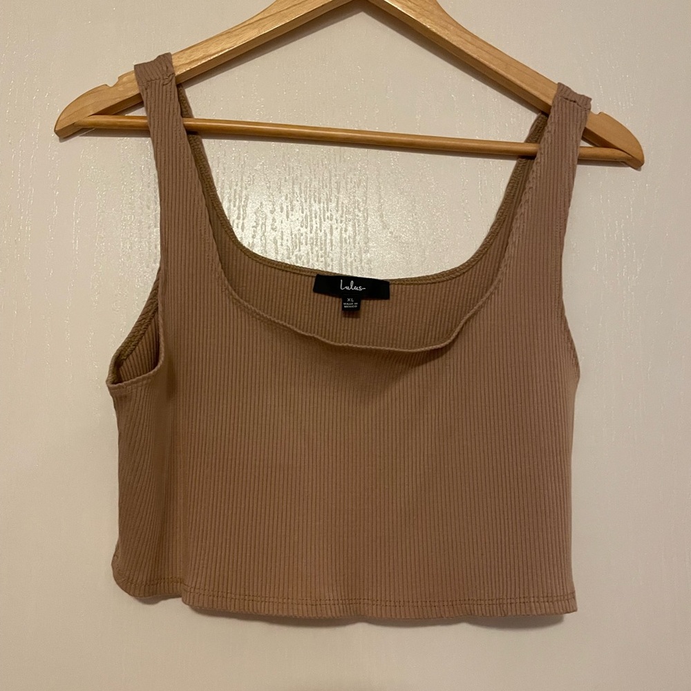 Lulu's Set For Life Tan Ribbed Top - Picture 2 of 7